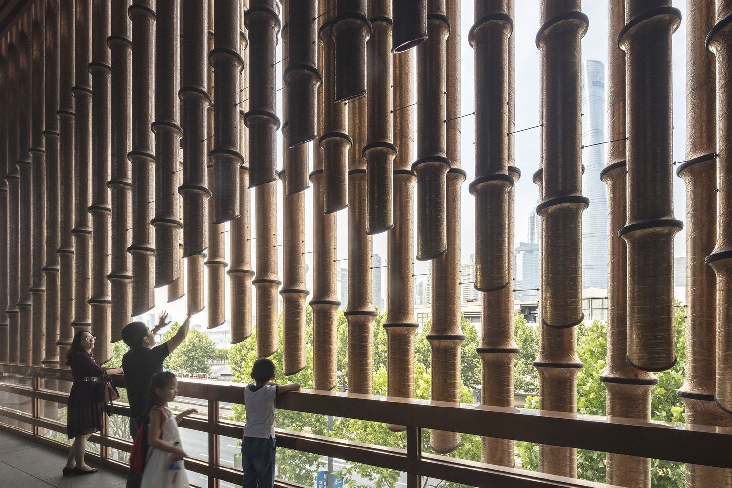 The facade of Fosun Art Foundation by Foster + Partners and Thomas Heatherwick as Heatherwick StudioÂ creative director